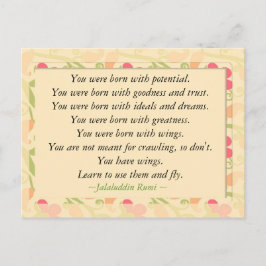 Postal Postcarta motivadora Inspiradora de cita rumi