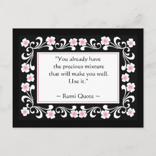 Postal Postcarta motivadora Inspiradora de cita rumi
