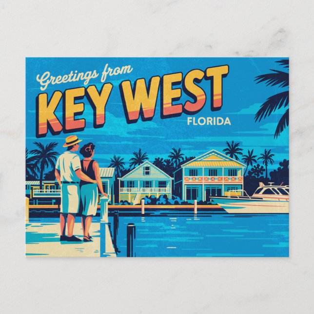 Postal Postcarta oeste de clave de cosecha | Saludos desd (Anverso)