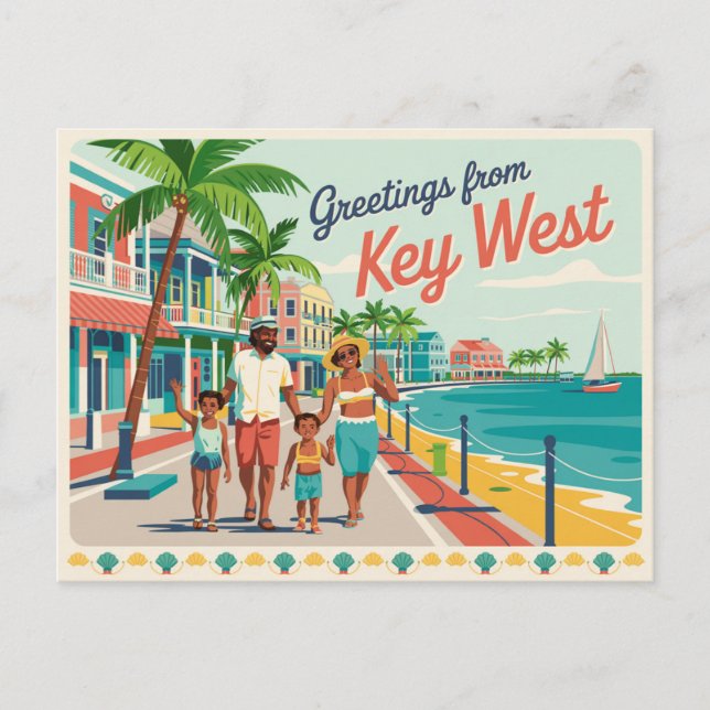 Postal Postcarta oeste de clave de cosecha | Saludos desd (Anverso)