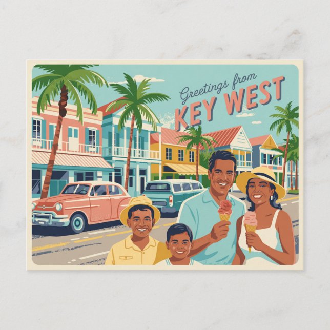 Postal Postcarta oeste de clave de cosecha | Saludos desd (Anverso)