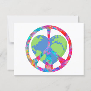 Postal Postcarta pacífica de amor por la Tierra