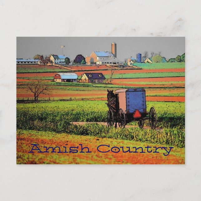 Postal Postcarta paisajística del país Amish (Anverso)