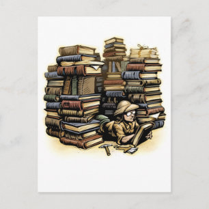 Postal Postcarta para arqueólogo de libros
