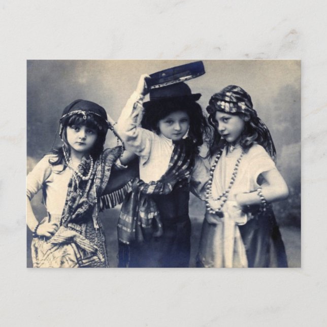 Postal Postcarta para niños gitanos de Victoria (Anverso)