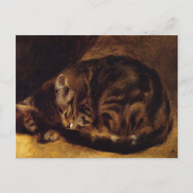 Postal Postcarta para renoir gato durmiendo (Anverso)