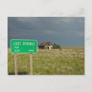 Postal Postcarta perdida de Springs Wyoming