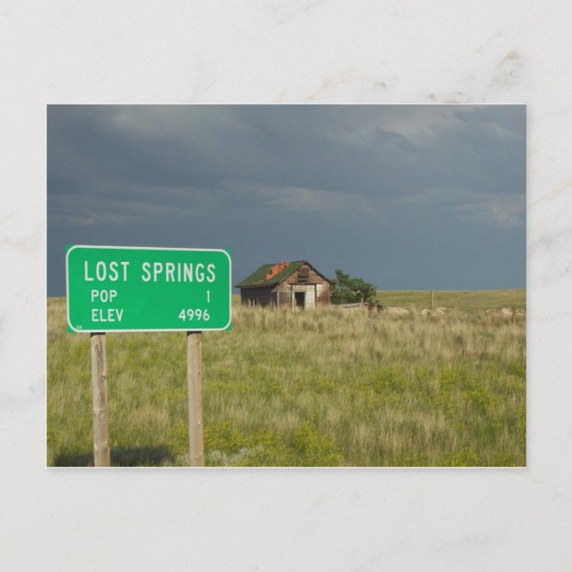 Postal Postcarta perdida de Springs Wyoming (Anverso)