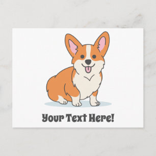 Postal Postcarta personalizada de Corgi Corgi Puppy
