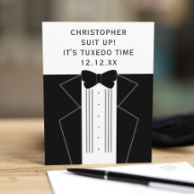 Postcarta propuesta de Boda de Tuxedo Bow Tie Groo