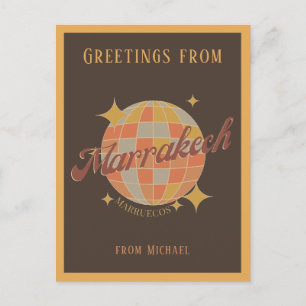 Postal Postcarta retro de cosecha de Marrakech