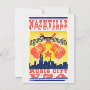 Postal Postcarta retro de Nashville Tennessee - Ciudad de