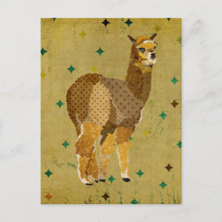 Postal Postcarta retro Gold de la alpaca