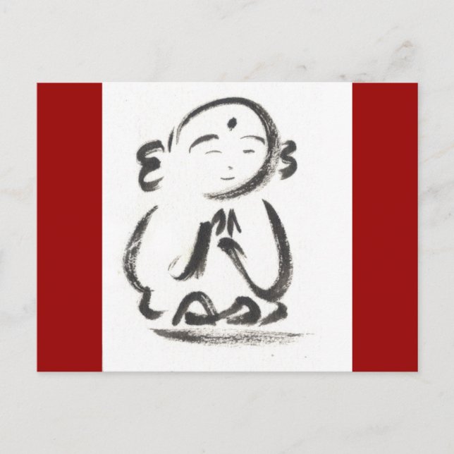 Postal Postcarta roja de Jizo (Anverso)