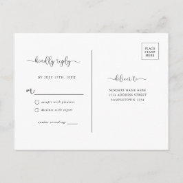 Postal Postcarta RSVP simple Rusa Kraft Brown