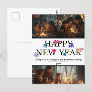 Postal Postcarta simple de celebración de Año Nuevo
