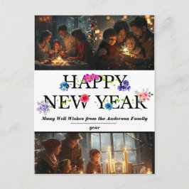 Postal Postcarta simple de celebración de Año Nuevo