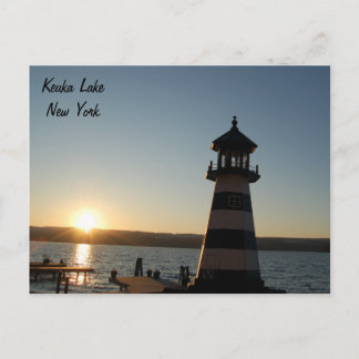 Postal Postcarta sobre el faro del lago Keuka