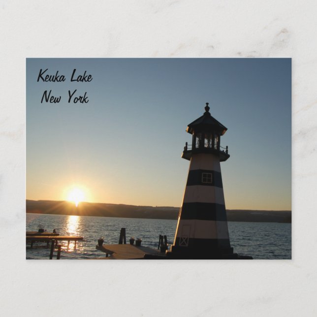 Postal Postcarta sobre el faro del lago Keuka (Anverso)