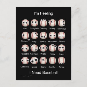 Postal Postcarta sobre emociones de béisbol
