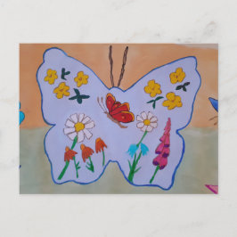 Postal Postcarta soñadora de mariposa