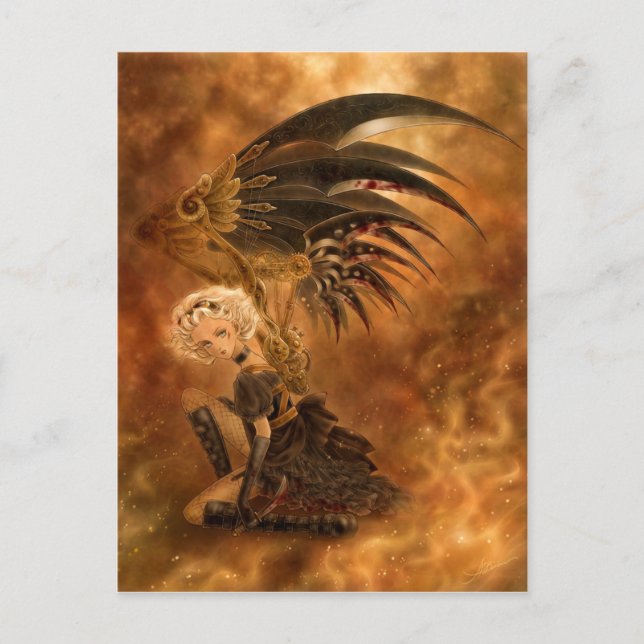 Postal Postcarta Steampunk Dark Angel (Anverso)