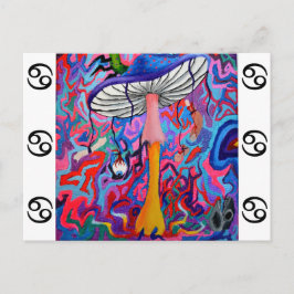 Postal Postcarta Trippy Hippy Mushroom