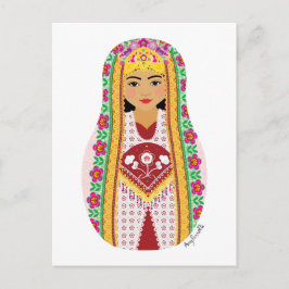 Postal Postcarta uzbeka Matryoshka