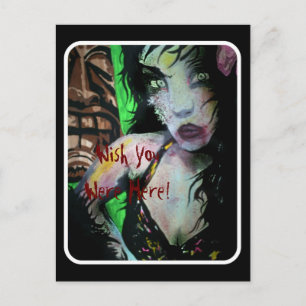 Postal Postcarta zombi de Tiki's "Mares del Sur muertos"