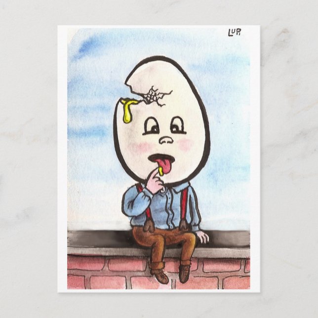 Postal Postcarta zombi Dumpty (Anverso)