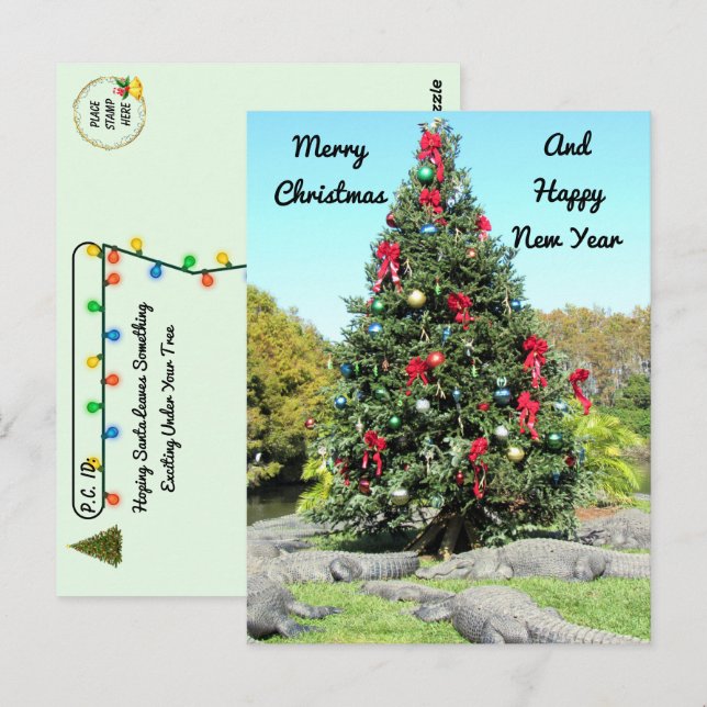 Postal Postcross - Florida Gator Christmas Tree (Anverso / Reverso)