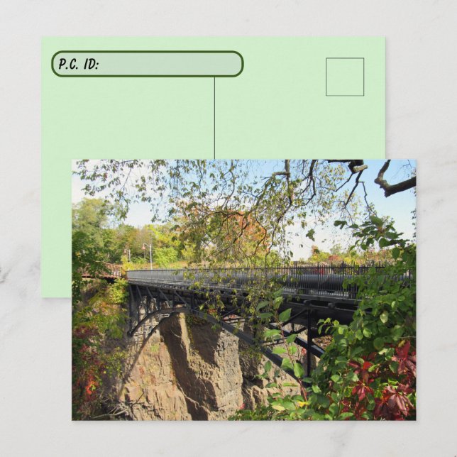 Postal Postcross - foto de un puente en Nueva Jersey (Anverso / Reverso)