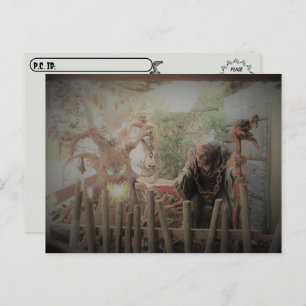 Postal Postcross - Spooky Witch Halloween Postcard