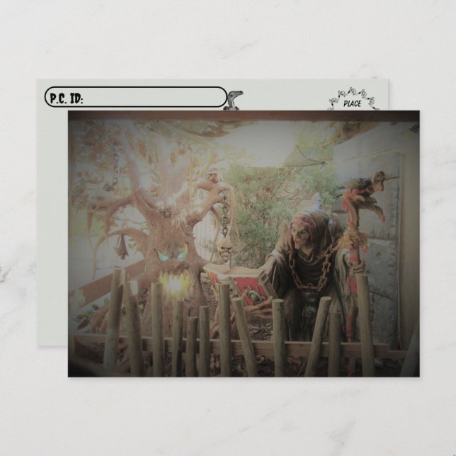 Postal Postcross - Spooky Witch Halloween Postcard (Anverso / Reverso)