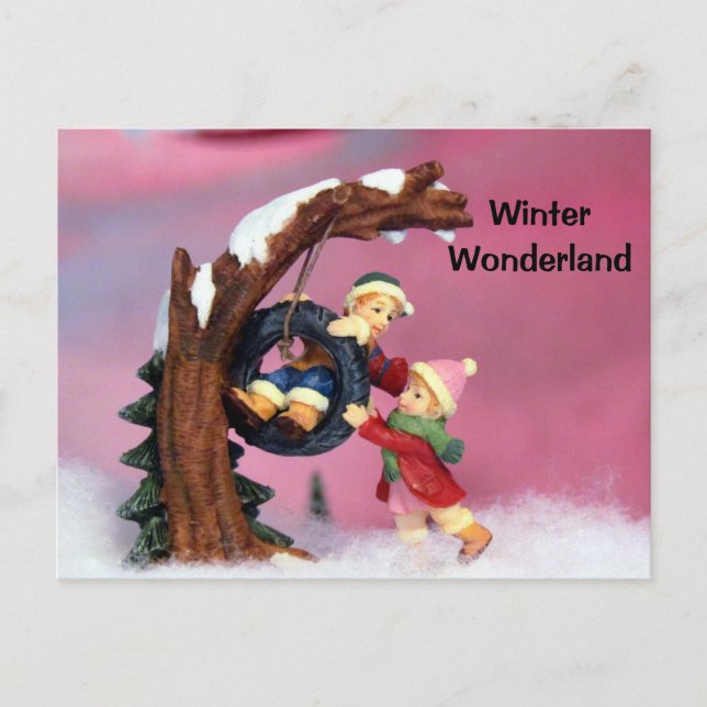 Postal Postcross - Winter Wonderland Kids Tree Swing (Anverso)