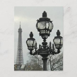 Postal Poste de la lámpara de París y escena de la torre
