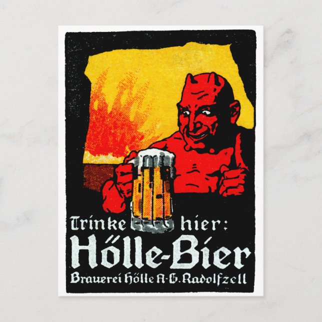 Postal poster Alemán de Cervezas 1905 (Anverso)