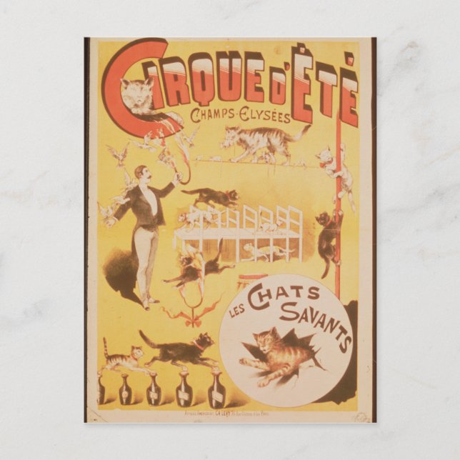 Postal Poster anunciando el Cirque d'Ete en el (Anverso)
