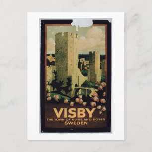 Postal Poster anunciando la ciudad de Visby, Suecia (colo