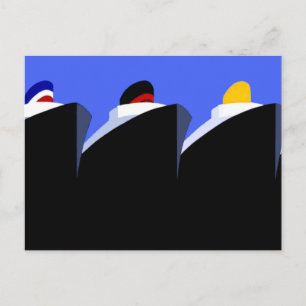 Postal Poster Art Deco de los buques de crucero de época