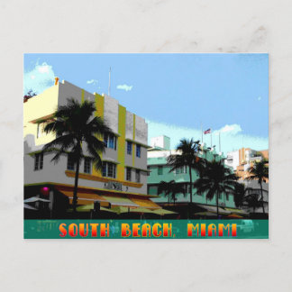 Postal Poster Art Deco de Ocean Drive
