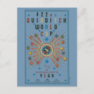 Postal POSTER azul de la Copa del Mundo QUIDDITCH™