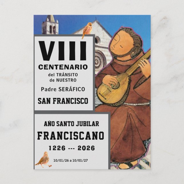 Postal Póster Brillante de San Francisco de Asís (Anverso)