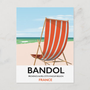 Postal Poster costero de Bandol, al sureste de Francia.