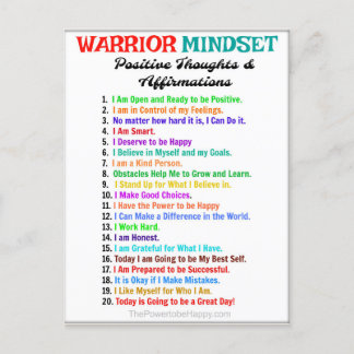 Postal Poster de afirmaciones positivas - Mentset guerrer