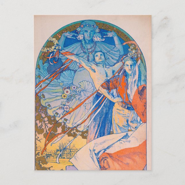 Postal Poster de Alphonse Mucha en el Festival Sokol (192 (Anverso)
