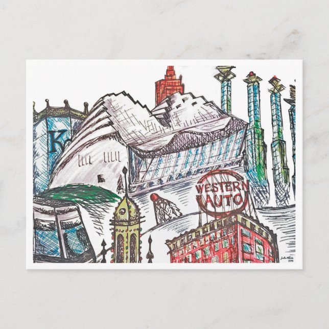 Postal Poster de Arquitectura Icónica de Kansas City (Anverso)