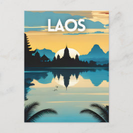 Postal Poster de arte de Laos Travel