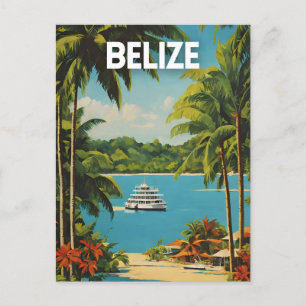 Postal Poster de arte de viajes de Belice