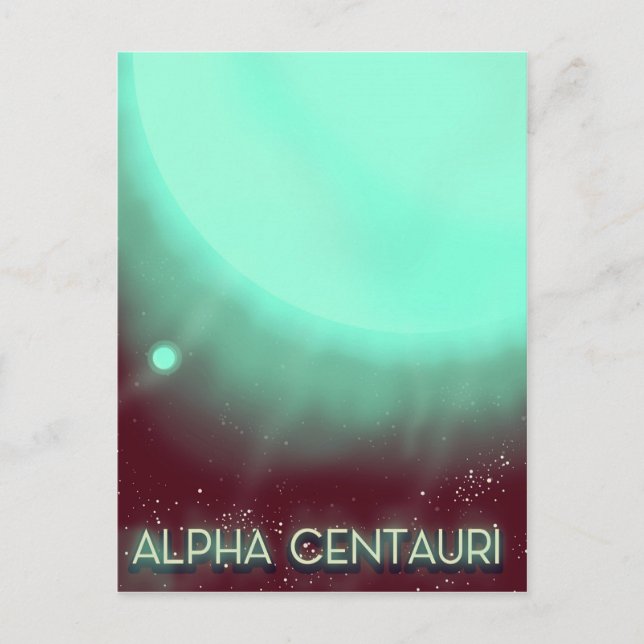 Postal Poster de arte espacial Alpha Centauri (Anverso)